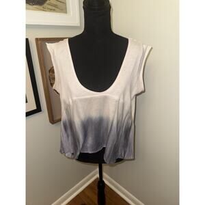 We the Free People Paradise Lilac Gray Raw Edge Ombre Knit Tank Top XS Extra Sm
